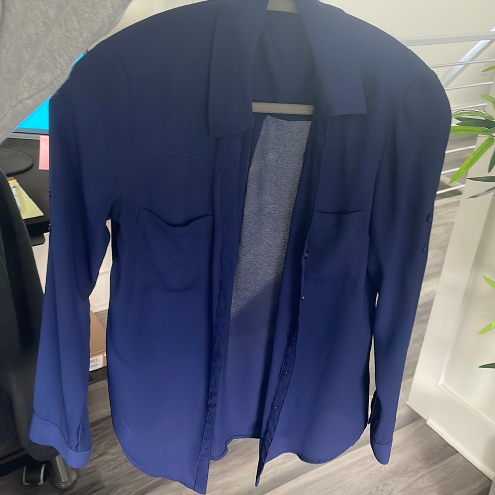 Express Portofino Slim Small Navy blue button up. Gently used.